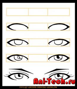 Как рисовать правильные аниме глаза поэтапно